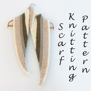 One Skein Caron Cakes Triangle Scarf Knitting Pattern,  Easy Knit Scarf PDF Patterm, Long Scarf Pattern