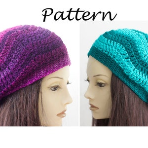 Slouchy Beret Hat Crochet Pattern: Women&#39;s Worsted Yarn Beanie (PDF Pattern)