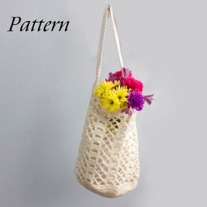 Easy Market Bag Crochet Pattern, Cotton Yarn