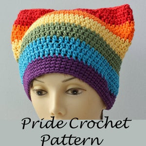 Free Gay Pride Rainbow Pussy Hat Crochet Pattern