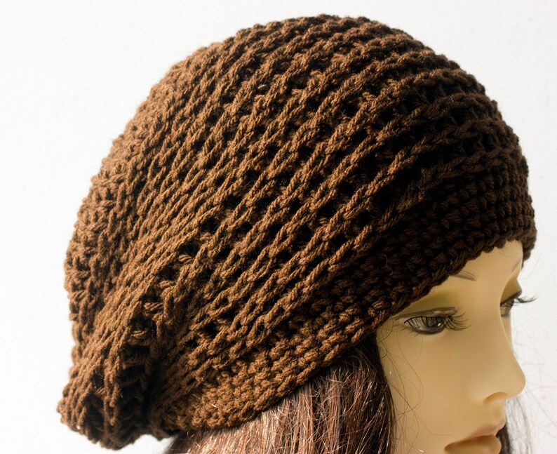 Easy Slouchy Beanie Crochet Pattern, Knit Look Crochet Hat Pattern image 4