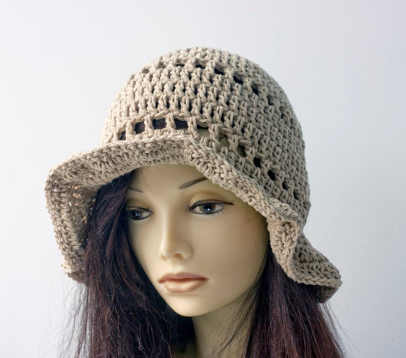 Crochet Cotton Summer Sun Hat Wide Brim Hat Wide-brimmed - Etsy