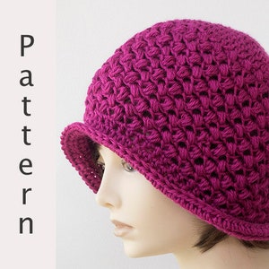 Bean Stitch Cloche Hat Crochet Pattern, Woman's 1920's Flapper Hat Pattern, Chemo Cap,  Instant Download PDF