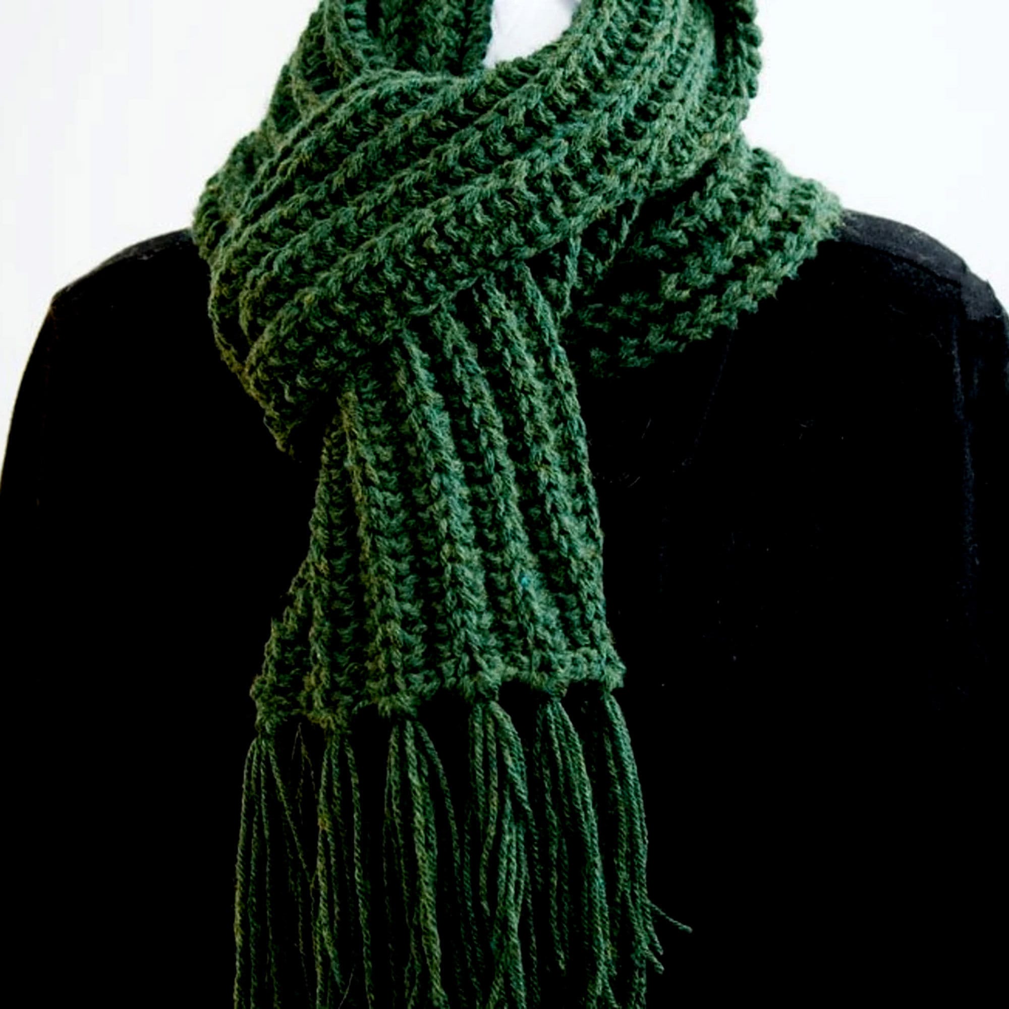 Dark Forest Green Mens Winter Scarf, Hand Knit Unisex Scarf - Etsy
