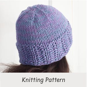 Easy Woman's Cloche Hat Knitting Pattern with Interesting Ribbing, Chunky Cotton Hat, Warm
