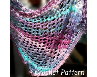 Easy Shawl Crochet Pattern: Triangle Granny Square Scarf