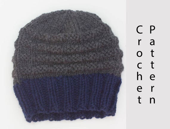 Easy Men S Chunky Hat Knitting Pattern For Bulky Yarn Unisex Hat Pattern Beanie Pdf Pattern