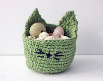 Kitty Basket Crochet Pattern: Beginner-Friendly Cat Bowl (PDF Pattern)