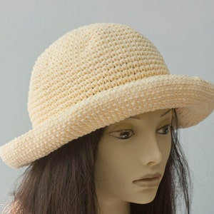 Easy Summer Sun Hat Crochet Pattern for Cotton Yarn Wide - Etsy