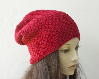 Easy Hat Knitting Pattern, Slouchy Beanie Pattern, Unisex Knit Hat Pattern