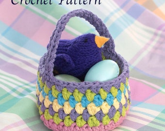 Easy, Quick Easter Basket Crochet Pattern for Cotton Yarn