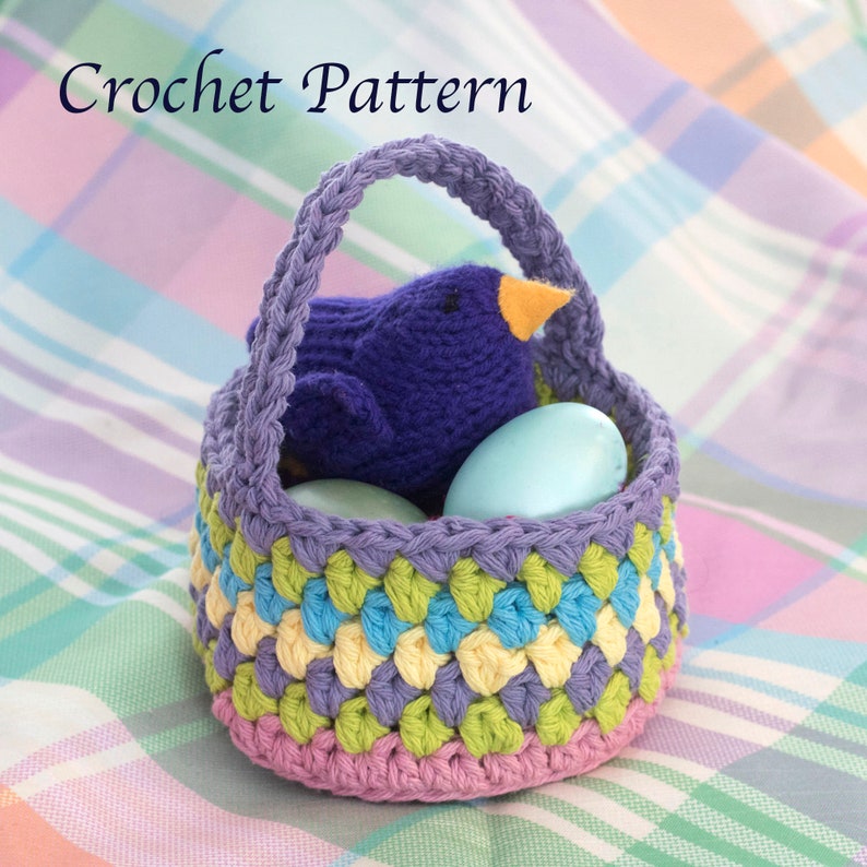 Patrón de crochet de canasta de Pascua fácil y rápido para hilo de algodón imagen 1