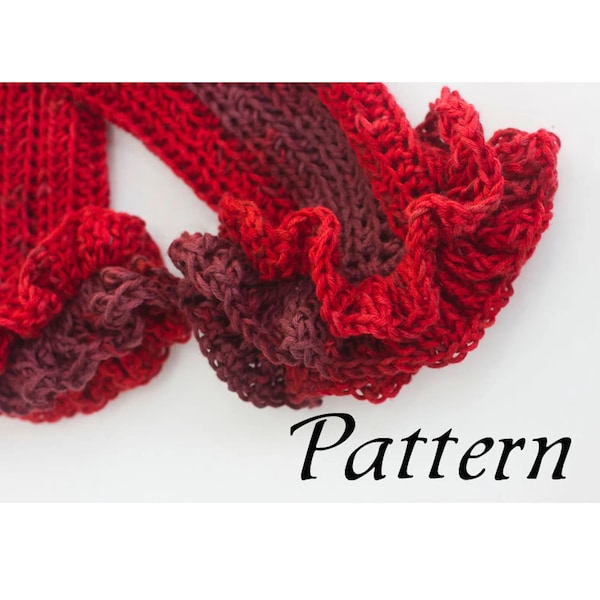 Ruffled Fingerless Gloves, Mitts Crochet Pattern for Women, Wrist Warmers Pattern