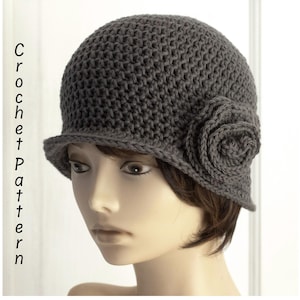 Cotton Cloche Hat Crochet Pattern, Flower and Leaf Hat