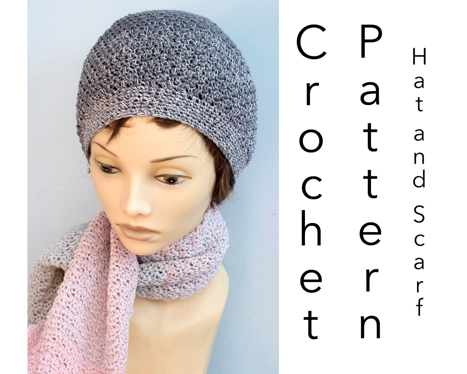 Easy Crochet Pattern Hat and Scarf Set Crochet Pattern Light Etsy