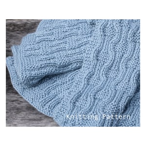 Easy  Baby Blanket Knitting Pattern,  Reversible Baby Blanket with Caron Simply Soft