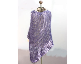 Boho Wrap Knitting Pattern: Easy Hippie Poncho (PDF Pattern)