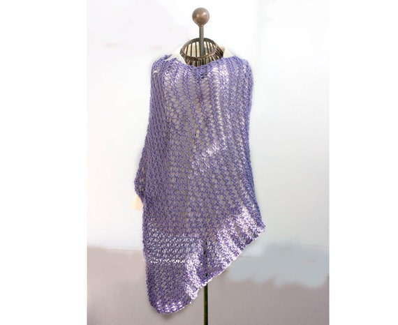 Easy Boho Wrap Knitting Pattern Hippie Poncho Pdf Knitting Pattern Summer Beach Wrap Caron Simply Soft Yarn Pattern