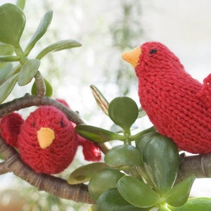 Red Cardinal Bird Toy, Knit Stuffed Animal, Waldorf Toy, image 2