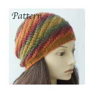 Spiral Knit Hat Pattern: Worsted Weight Beanie (PDF Pattern)