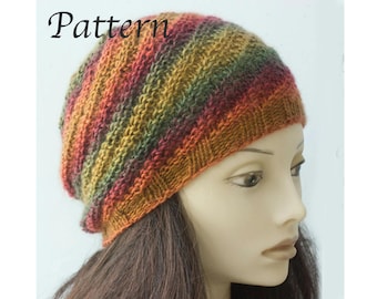 Spiral Knit Hat Pattern: Worsted Weight Beanie (PDF Pattern)