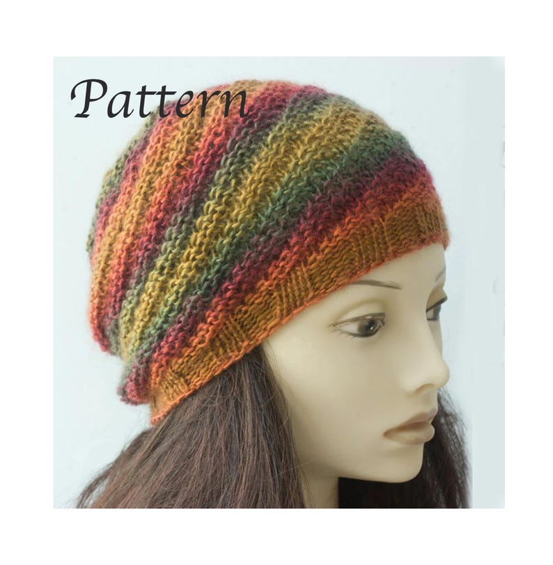 Spiral Knit Hat Pattern: Worsted Weight Beanie (PDF Pattern) - Etsy ...