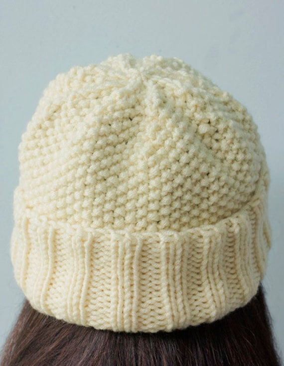 NKNIT  patchwork pattern KNIT hat   白 NKNIT patchwork pattern KNIT hat 白