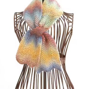 Knitting Pattern for Chevron Keyhole Scarf, Instant Download, Stay in Place Scarf PDF Patterm, Self Tying Scarf image 8