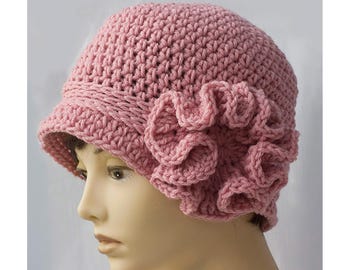 Crochet Cloche Hat Pattern: 1920s Flapper Style with Flower (PDF Pattern)
