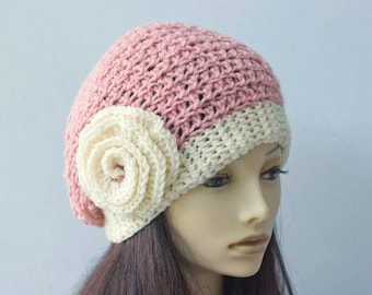 Hand Crochet Hat with Flower: Custom