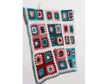 Baby Blanket Crochet Pattern: Flower Granny Square  (PDF)