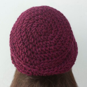 Easy Chunky Hat Crochet Pattern, Beret Crochet Pattern, Slouchy Beanie Pattern image 3