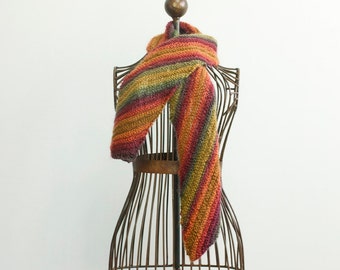 Easy Scarf Knitting Pattern, PDF Pattern for Red Heart Unforgettable Yarn, Ribbed Scarf Pattern