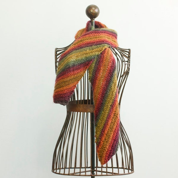 Easy Scarf Knitting Pattern, PDF Pattern for Red Heart Unforgettable Yarn, Ribbed Scarf Pattern