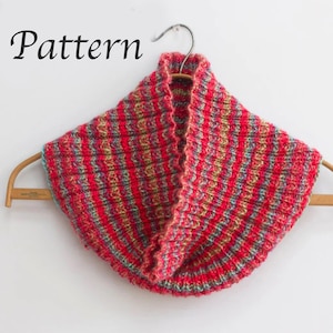 Cowl Knitting Pattern, Infinity Scarf PDF Knitting Pattern for Red Heart Unforgettable Yarn