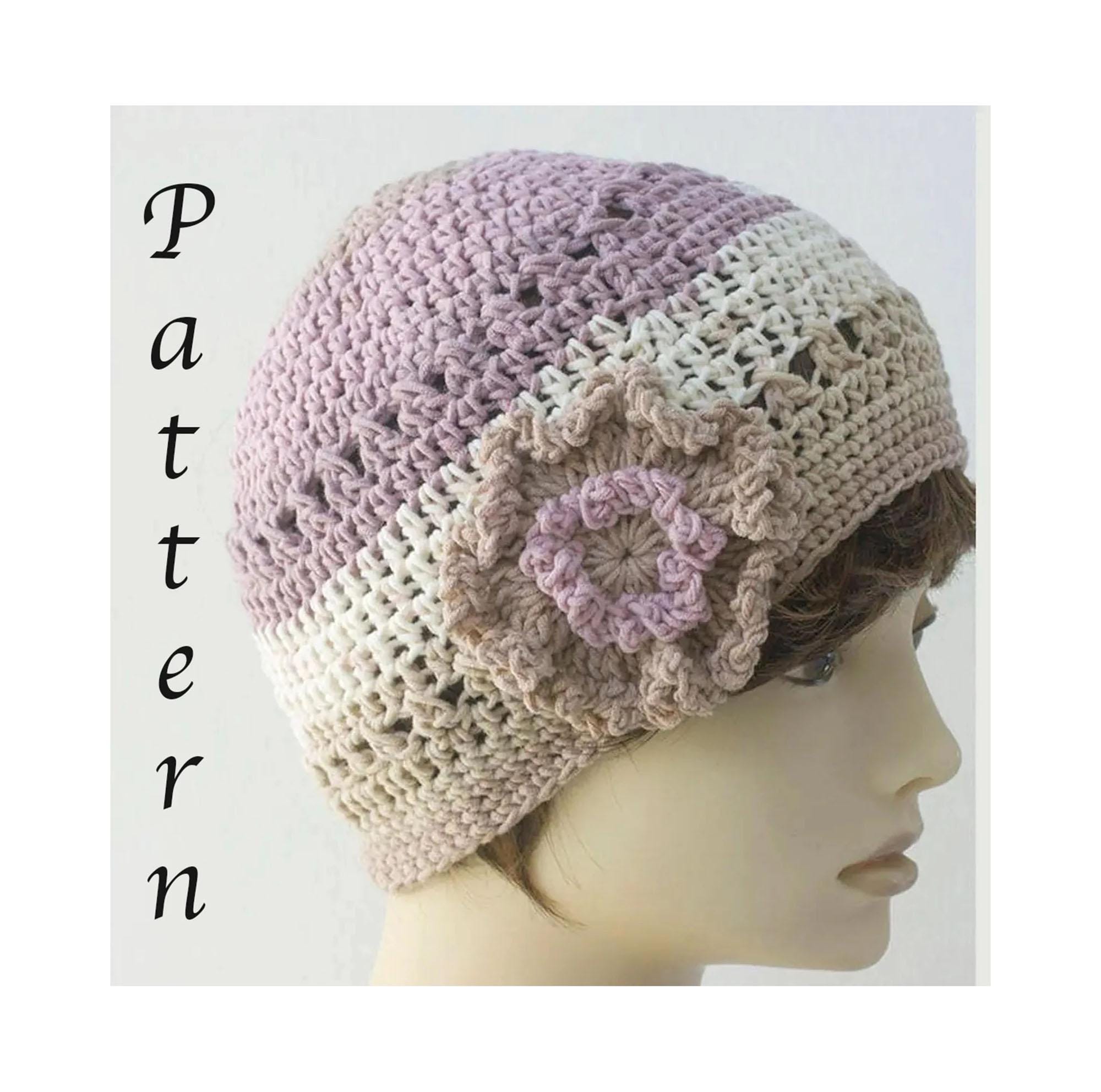 Easy Beanie Hat Crochet Pattern With Flower - Etsy