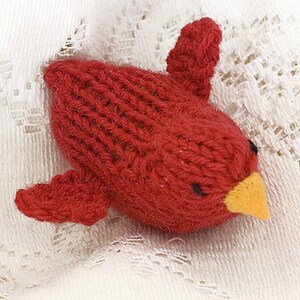 Red Cardinal Bird Toy, Knit Stuffed Animal, Waldorf Toy, image 5