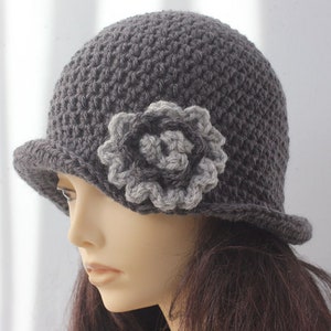 Flower Cloche Hat, 1920's Flapper Hat, Chose Color, Woman's Winter Hat image 5