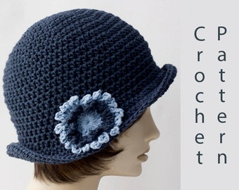 parilla Más que nada Preceder Flapper Sun Hat Crochet Pattern Cotton Summer Flower Cloche - Etsy