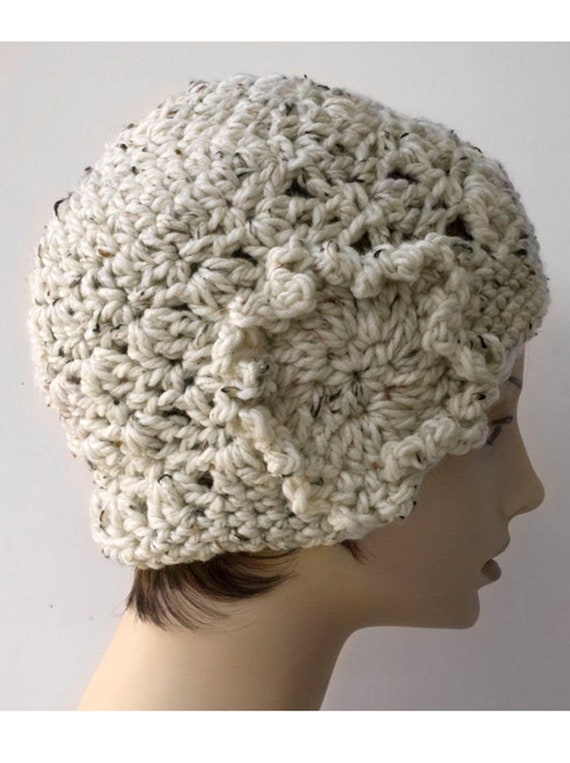 Wool Knit Cloche Hat with Side Flower Design, Stretchy Fit Wool Mina Flower Cloche Hat | Fall & Winter Hats for Women main image 2
