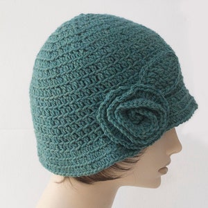 Flapper Cloche Hat Crochet Pattern, Flower and Leaf Hat Pattern, Instant Download, PDF Pattern image 3