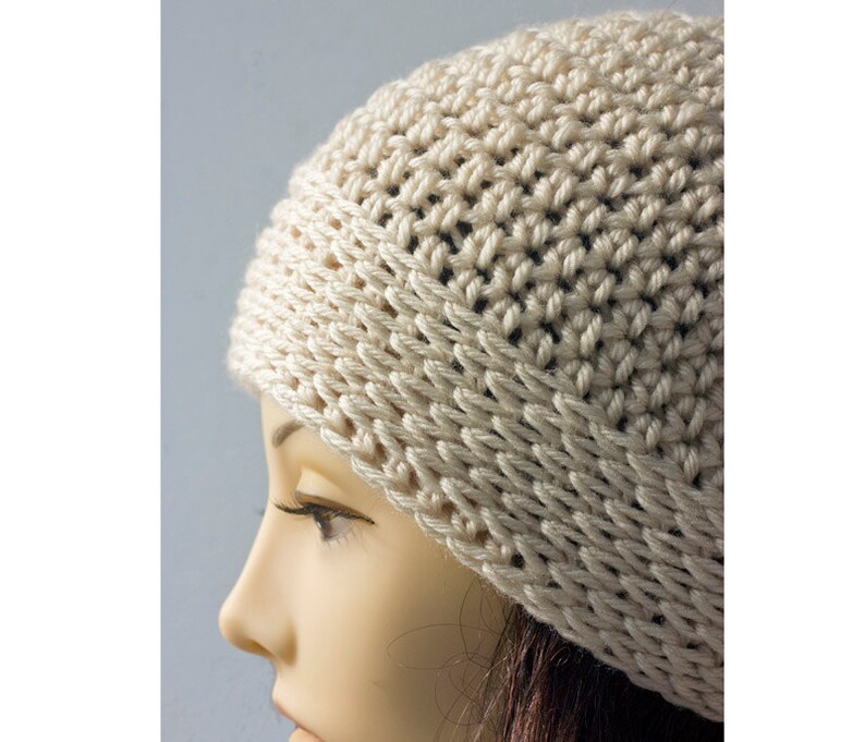 Woman's Winter Beanie, Cloche Hat, Custom Color, Crochet Toque Hat, Unisex Hat image 2