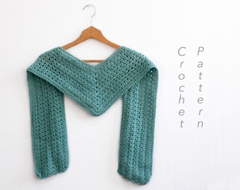 Easy Crochet Triangle Scarf Pattern, Long Scarf Crochet Pattern