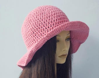 Wide-Brimmed Cotton Sun Hat: Hand Crocheted Custom