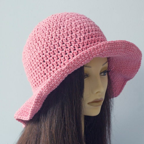 Cotton Wide Brim Sun Hat Crochet Wide-brimmed Hat - Etsy