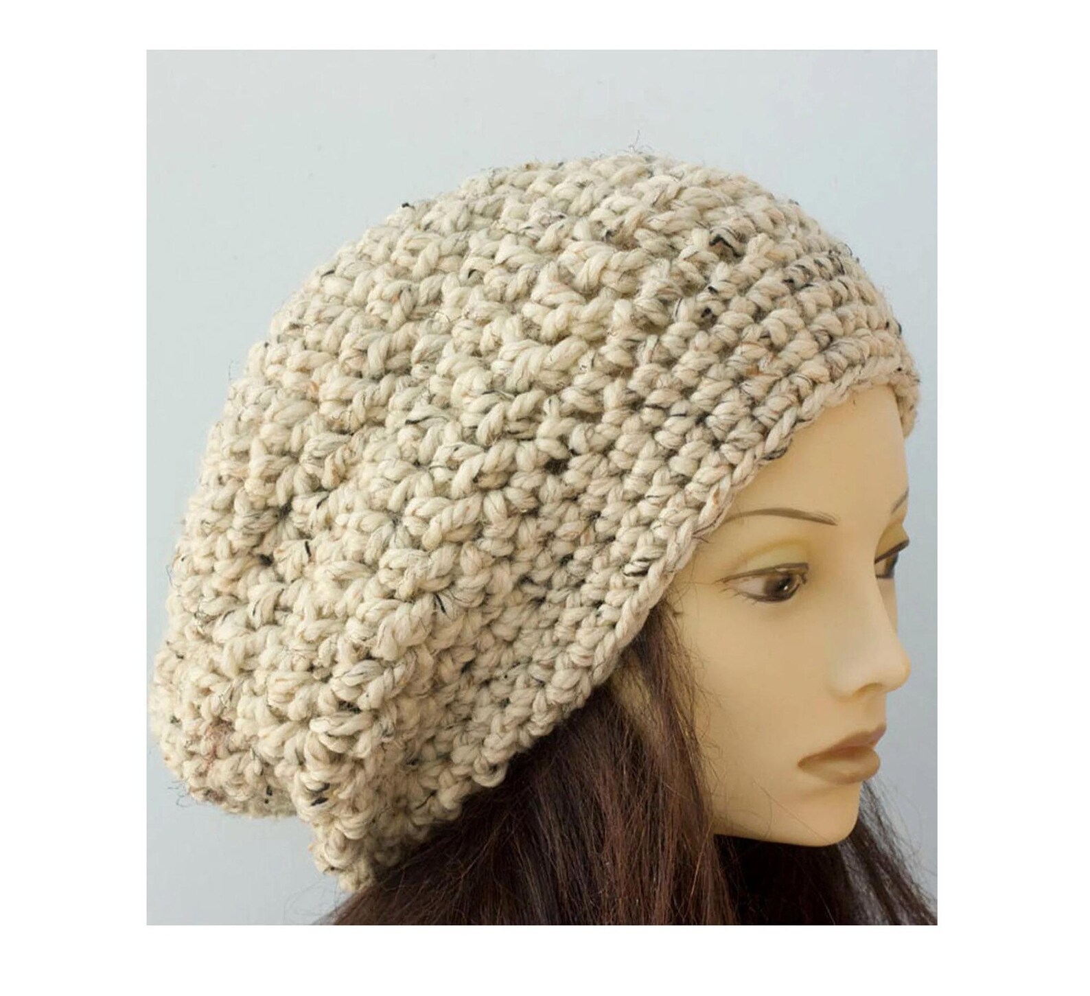 Chunky Slouchy Beanie Crochet Pattern: Fast Easy Winter Hat (PDF ...