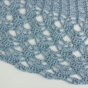 Blue Lace Shawl, Hand Crocheted Shawl, Soft Lace Wrap, Vegan Shawl, Evening Wrap image 2