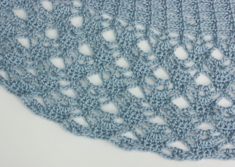 Blue Lace Shawl, Hand Crocheted Shawl, Soft Lace Wrap, Vegan Shawl, Evening Wrap image 2