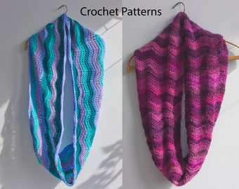 Easy Cowl Crochet Pattern, Infinity Scarf Crochet Pattern