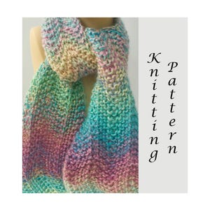 Boho Chevron Scarf Knitting Pattern: Easy Knit (PDF Pattern)